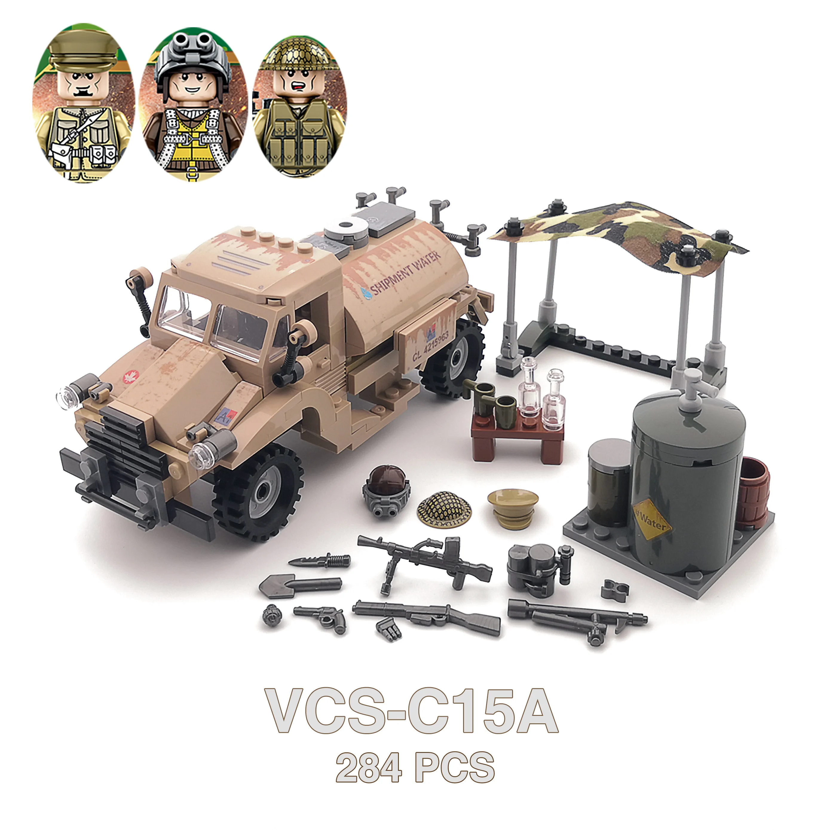 Military Vehicle WC54 Ambulance Fighter Tank Airplane Army WW2 Soldier Weapon Model Building Block Brick Children Kids Gift Toys