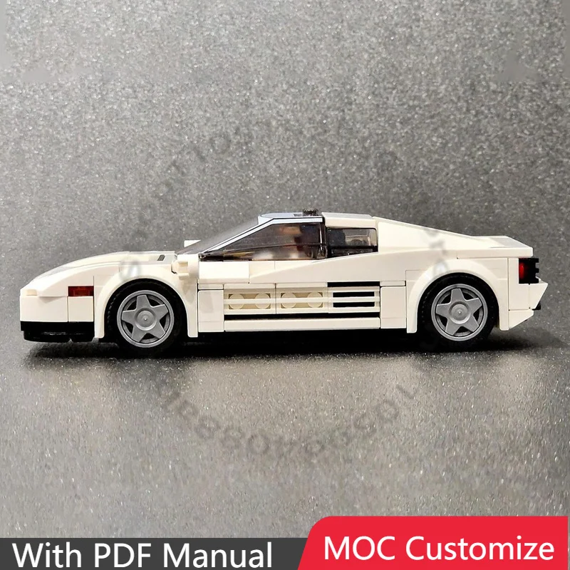 

310 PCS Speedy Sports Car Testarossa - Miami Vice MOC Customize Modular Building Block Educational Design DIY Festival Toy Gift