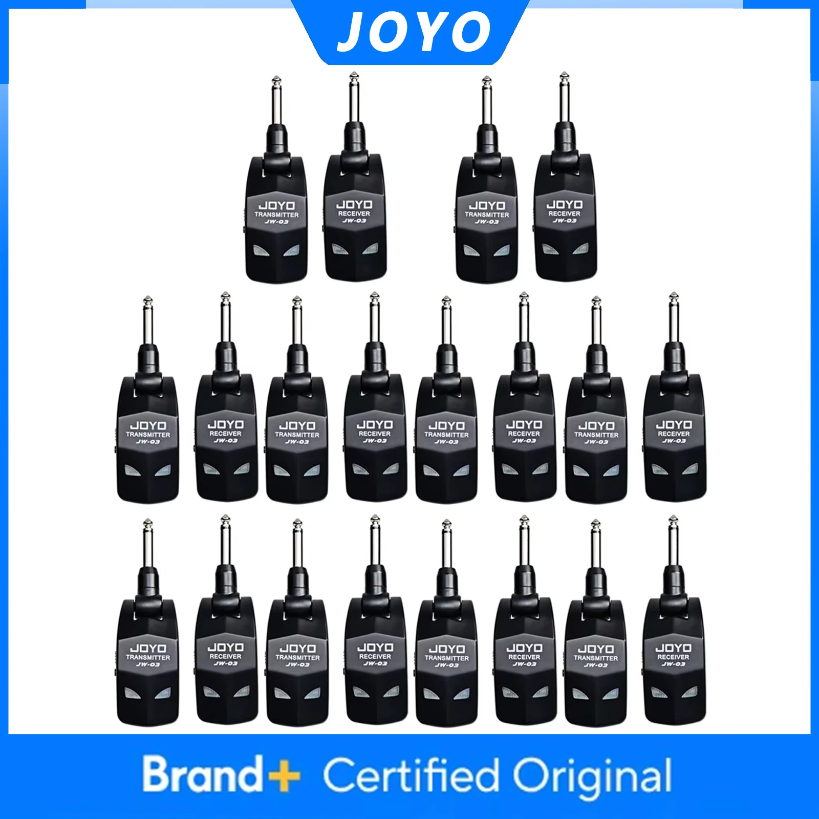 JOYO JW-03 2.4GHz Wireless Guitar System Transmitter Receiver 4 Channels Rechargeable Transmitter for Guitar Bass Amplifier