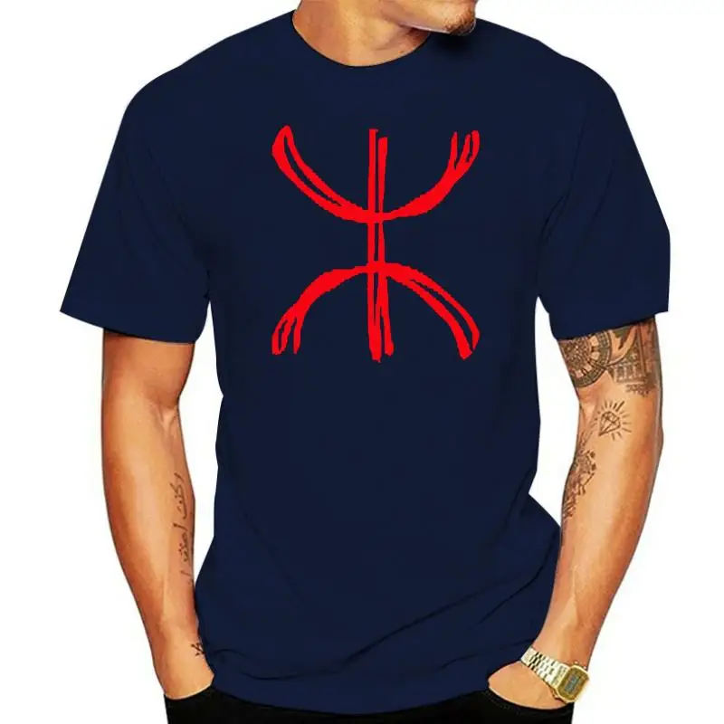 Custom Amazigh Mens Tee Shirt 100% Cotton Crew Neck Novelty Men's T-Shirt Short Sleeve Solid Color High Quality