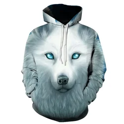 2024 New 3D Animal Pattern Howling Wolf 3D Printed Hoodie Men's Hoodie Four Seasons Fashion Sportswear Top