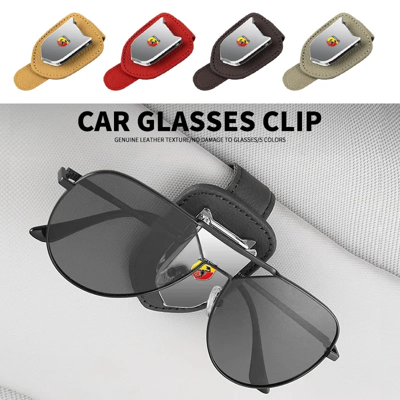 

Car Sun Visor Sunglass Card Clip Auto Interior Accessories For Abarth Logo Cabrio Italia 124 Spider 595 500 695 Zerocento Punto