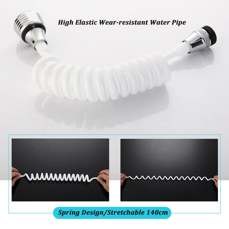 Adjustable Bathroom Faucet Extension Tube Kitchen Water Tap Aerator 360° Rotatable Sink Hose Filter Nozzle Faucet Accessories