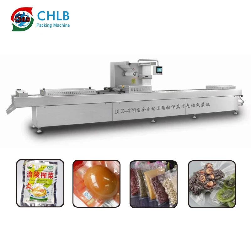 Automatic Meat Frozen Food Vacuum Packaging Machine Continuous Stretch Film Thermoforming Vacuum Packaging Machine