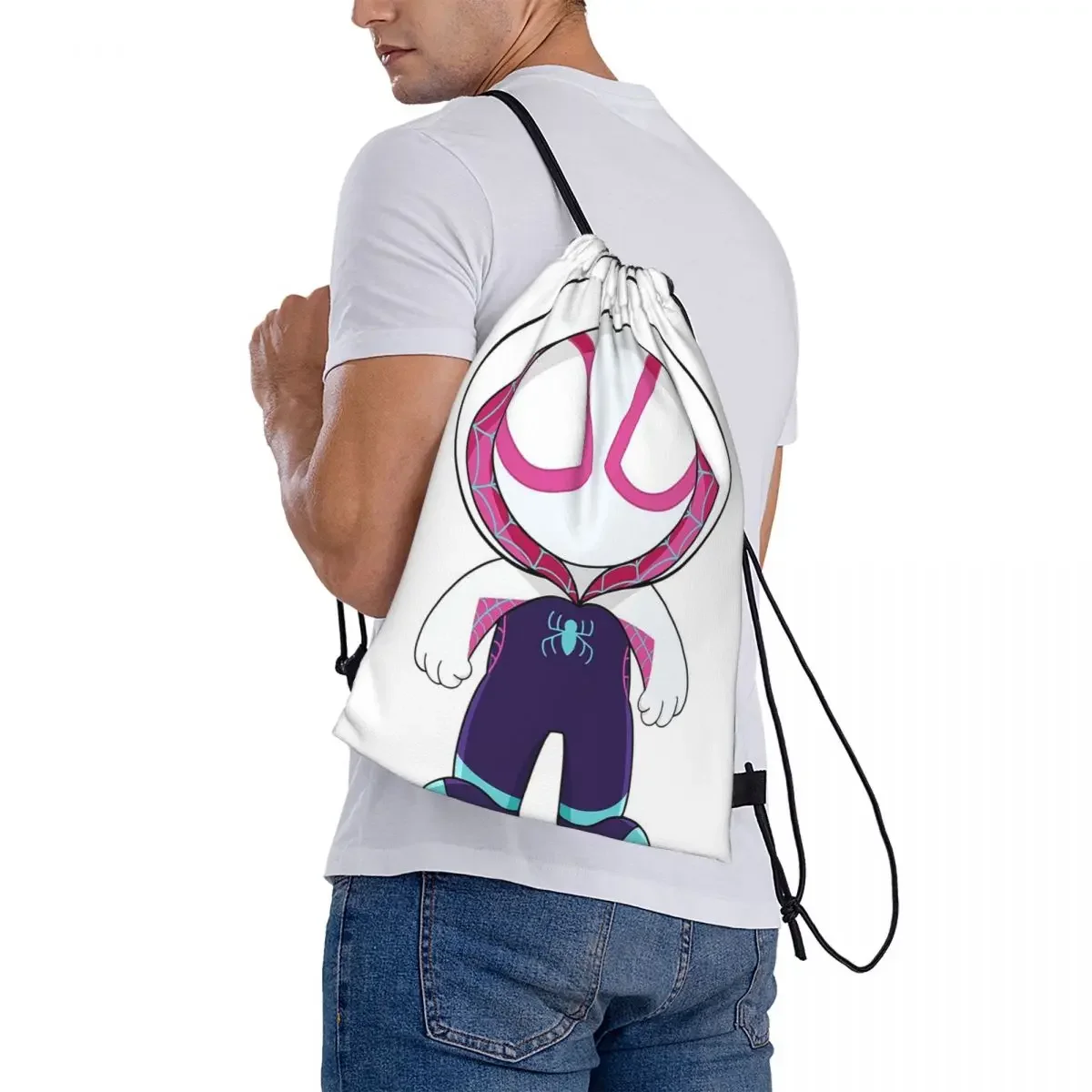 Cute Spider Ghost, Baby Spidey Girl, Grl Pwr Backpacks Drawstring Bags Drawstring Bundle Pocket Shoes Bag BookBag