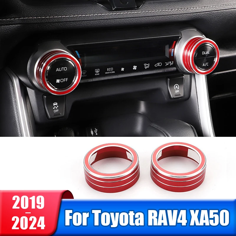

Abaiwai Car Air Condition Switch Knob Ring 3d Decoration For Toyota Rav4 Xa50 2019 2020 2021 2022 2023 2024 Rav 4 Hybrid Parts