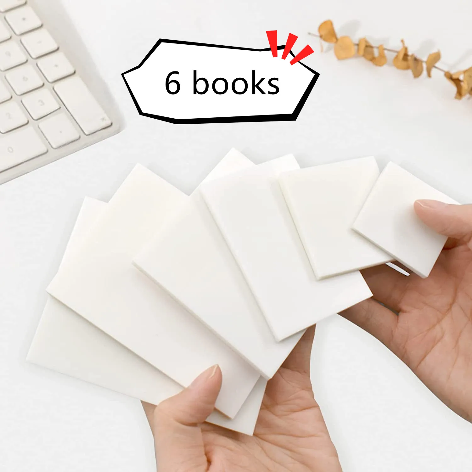 6 Books Transparent Sticky Note Combo Scrapes Stickers Note Pads  Paper Clear Notepad School Stationery Office Supplies