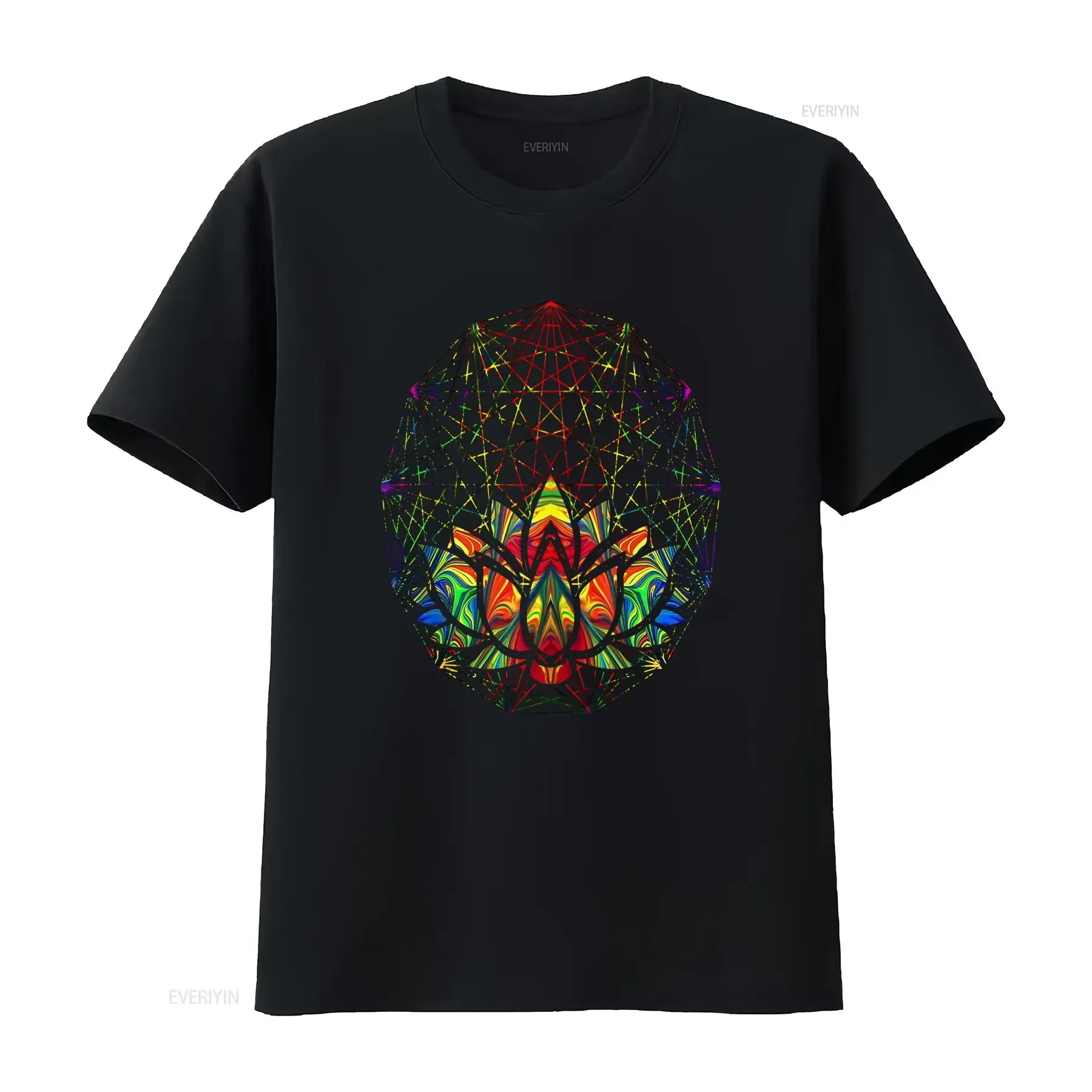 Sacred Geometry Chakra Om Namaste Meditation Spirituality T shirt vintage Washed Unisex Breathable streetwear fashion Casual
