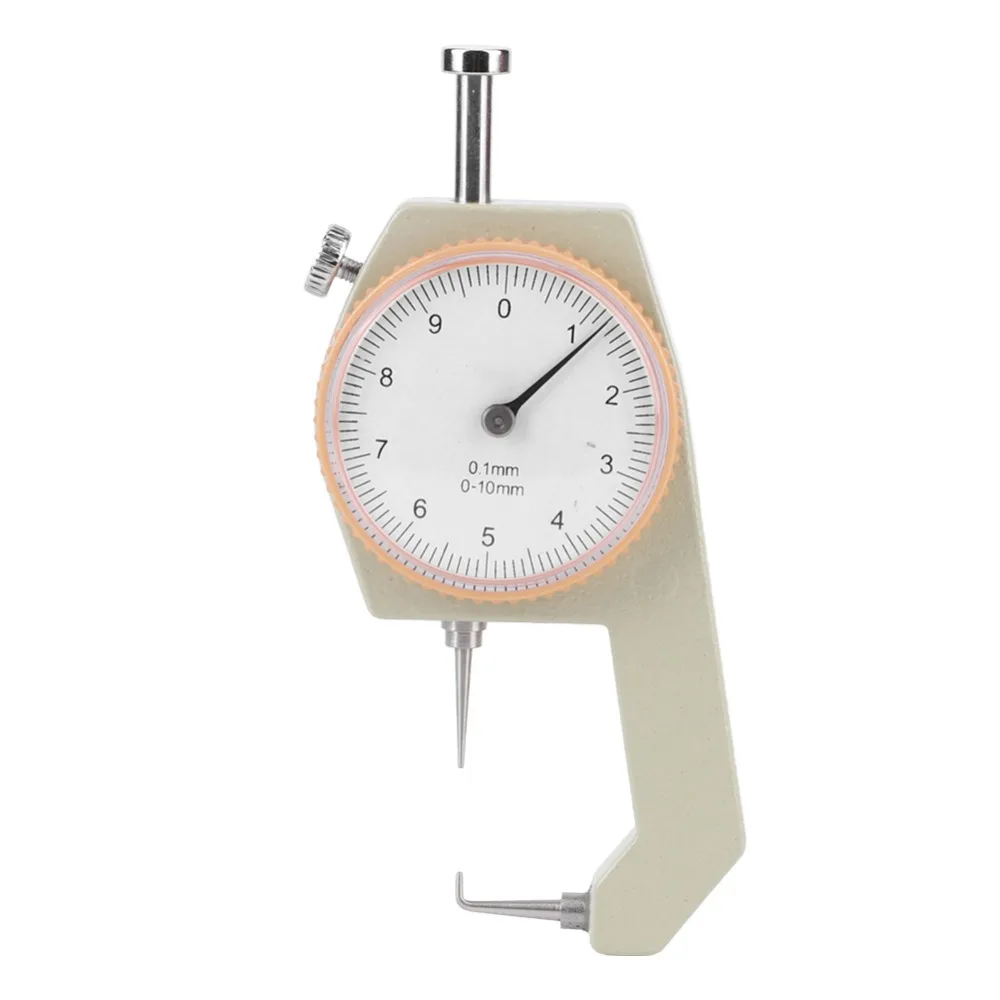 Portable 0-10mm Range Thickness Gauge 0.1mm Graduation Flat Head Probe Measuring Caliper Silver Precision Gauge For Jewelry