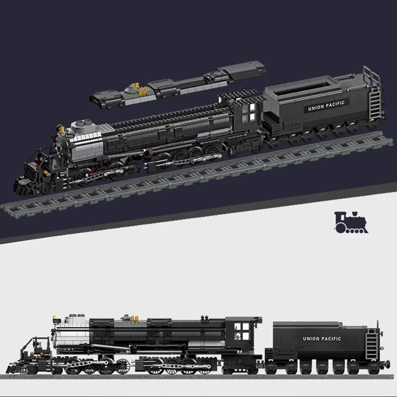 1608PCS Steam Train Building Blocks The Union Pacific Big Boy Train City Railway Assemble Model Bricks Kid Toys Holiday Gifts