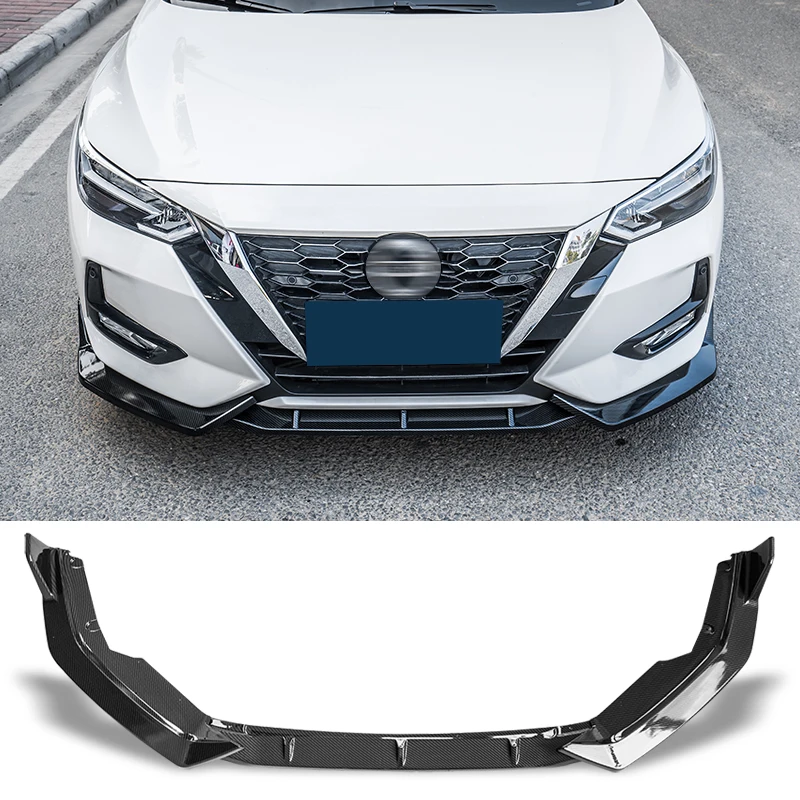 Front Bumper Spoiler For Nissan Sentra Sylphy Body Kit Splitter Carbon Surface 2020 21 22 Decorative Strip Shovel