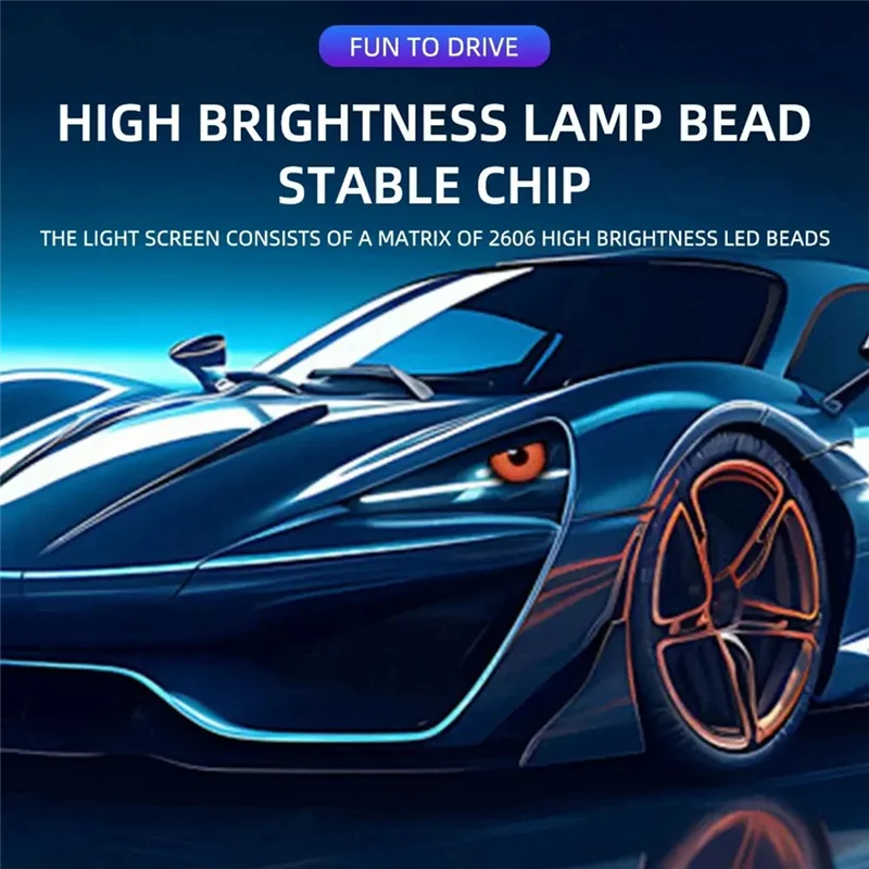 

A42M-12V Devil's Eyes Светодиодная панель дисплея Eyes Winking Screen APP Программируемый светодиодный глазной дисплей для автомобиля