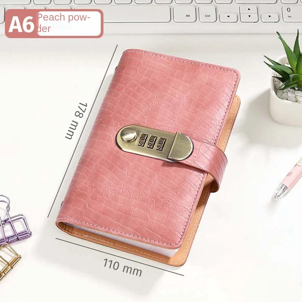 Carpeta de Ahorro con Candado y Contraseña, Libro de Ahorros, Imitación Piel de Cocodrilo, PU, con 50 Hojas A6