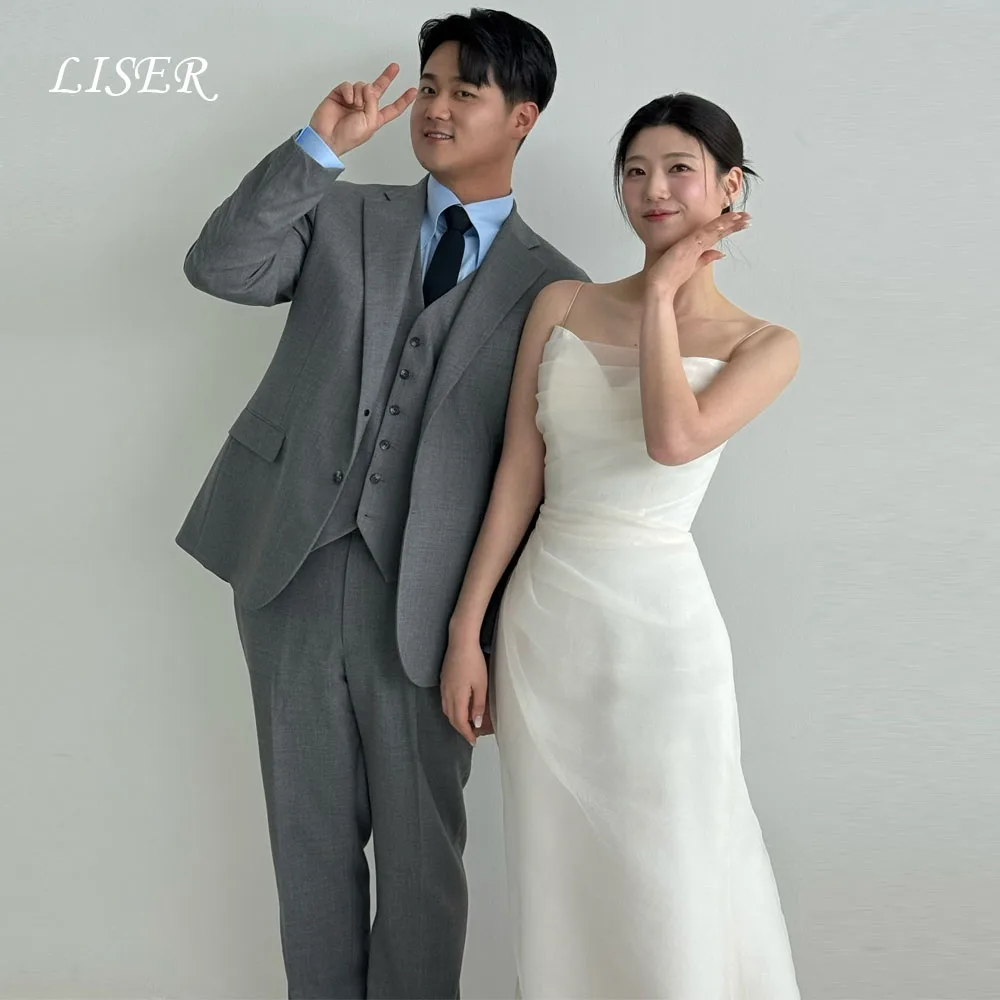 

Liser Sweetheart Mermaid Korea Wedding Dresses Tulle Silk Photo Shoot Customized Elegant Customized Bridal Gown 웨딩드레스