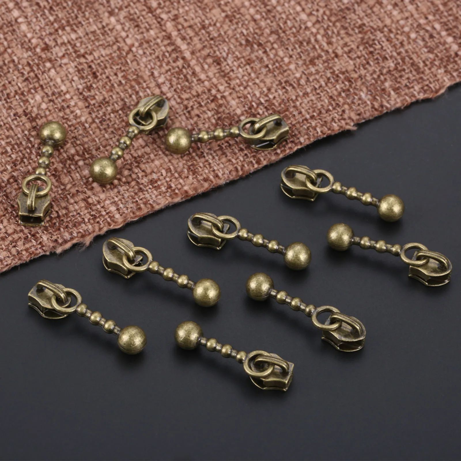 20Pcs Vintage metal Zipper Sliders Antique Bronze 21mm Zipper Repair Craft Sewing Supplies Accessories DIY Craft High Quality