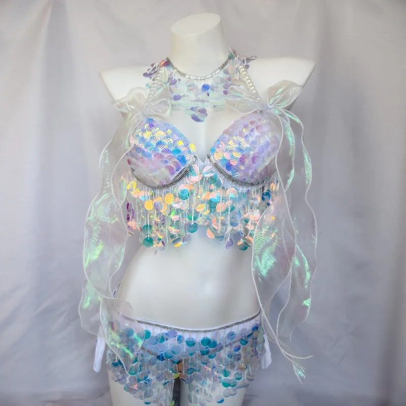 Customized Handmade Mermaid Princess Underwater Performance Bra Costume Internet Celebrity Anchor Bar Electronic Syllable