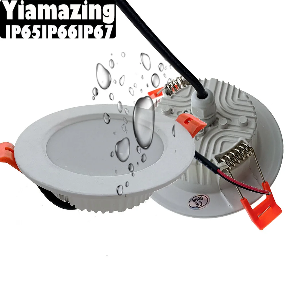 

220V White IP65 IP66 IP67 LED Downlight Outdoor Waterproof 7w 9W 12W 15W 18W 24W 30W Kitchen Bathroom Ceiling Lamp Spot Light