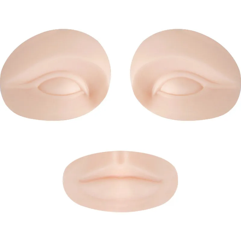 3D permanent makeup practice skin replacement parts 2 Eyes and 1 lips training mannequin head  for eyelash &Tattoo  makeup pract