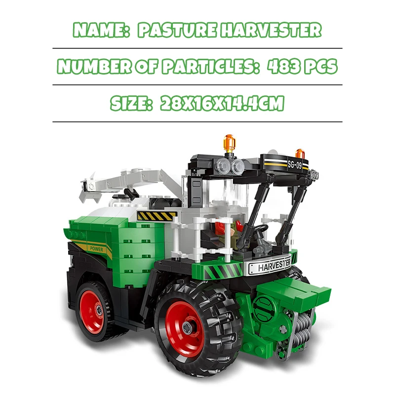 City Creativity Farm Harvester Building Block Technical Rural Tractor Truck Blocks Kids Toys Baby Adult Gift Bricks 57002