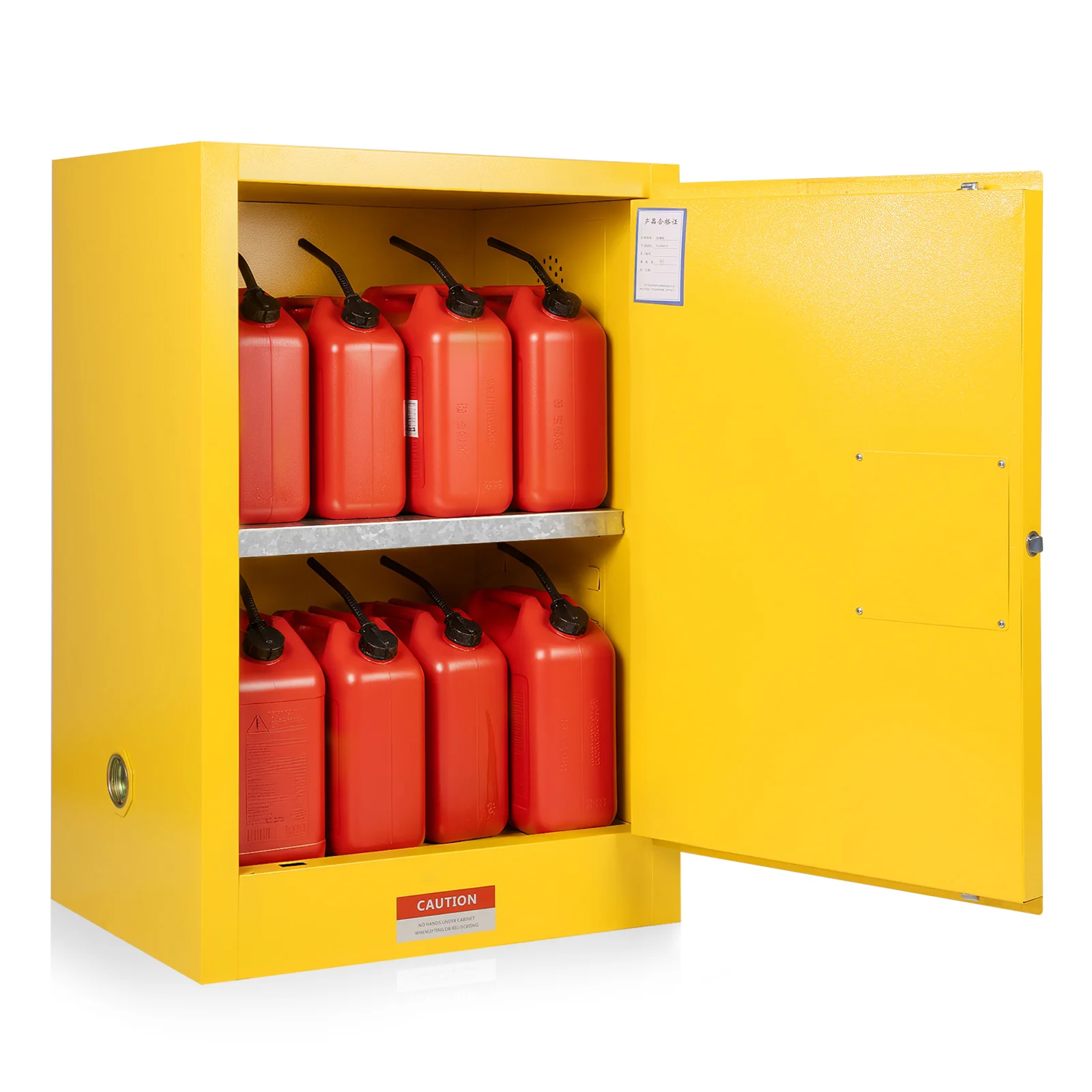 12 جالون F ﻿ خزانة تخزين سائلة قابلة للتشويق 22.8 بوصة عرض × 18.1 بوصة عمق × 35 بوصة ارتفاع خزانة أمان من الحرائق فولاذية للتطبيقات الصناعية