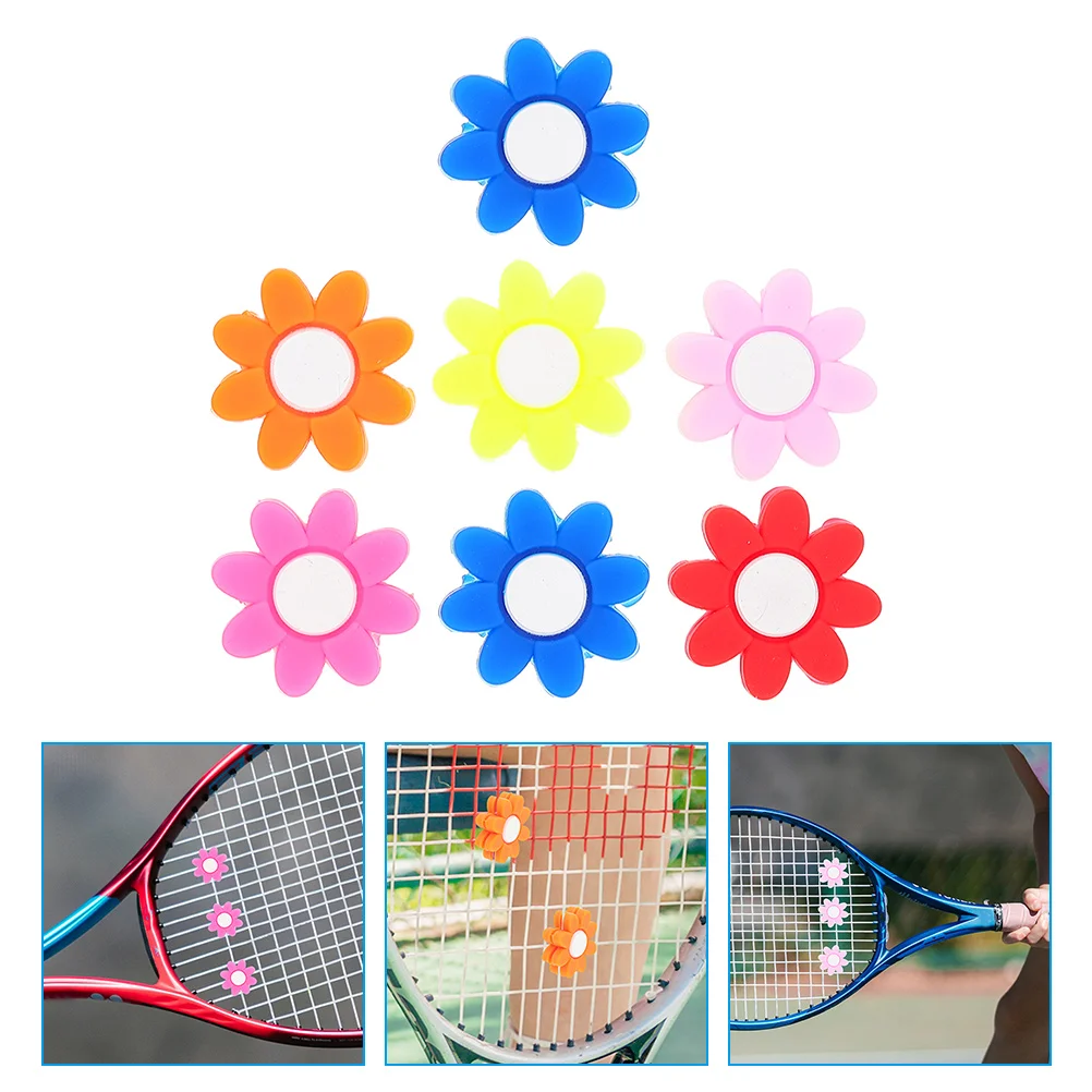 

7Pcs Tennis Racket Dampeners Silicone Flower Shock Absorbers Durable Vibration Dampener for Racket Accessories