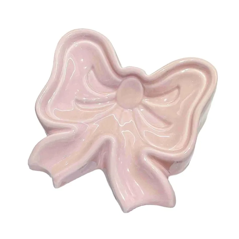 

ABBP-For PINK Drainage Design Butterfly Bow Soap Dish-Soap Dispenser Accessory