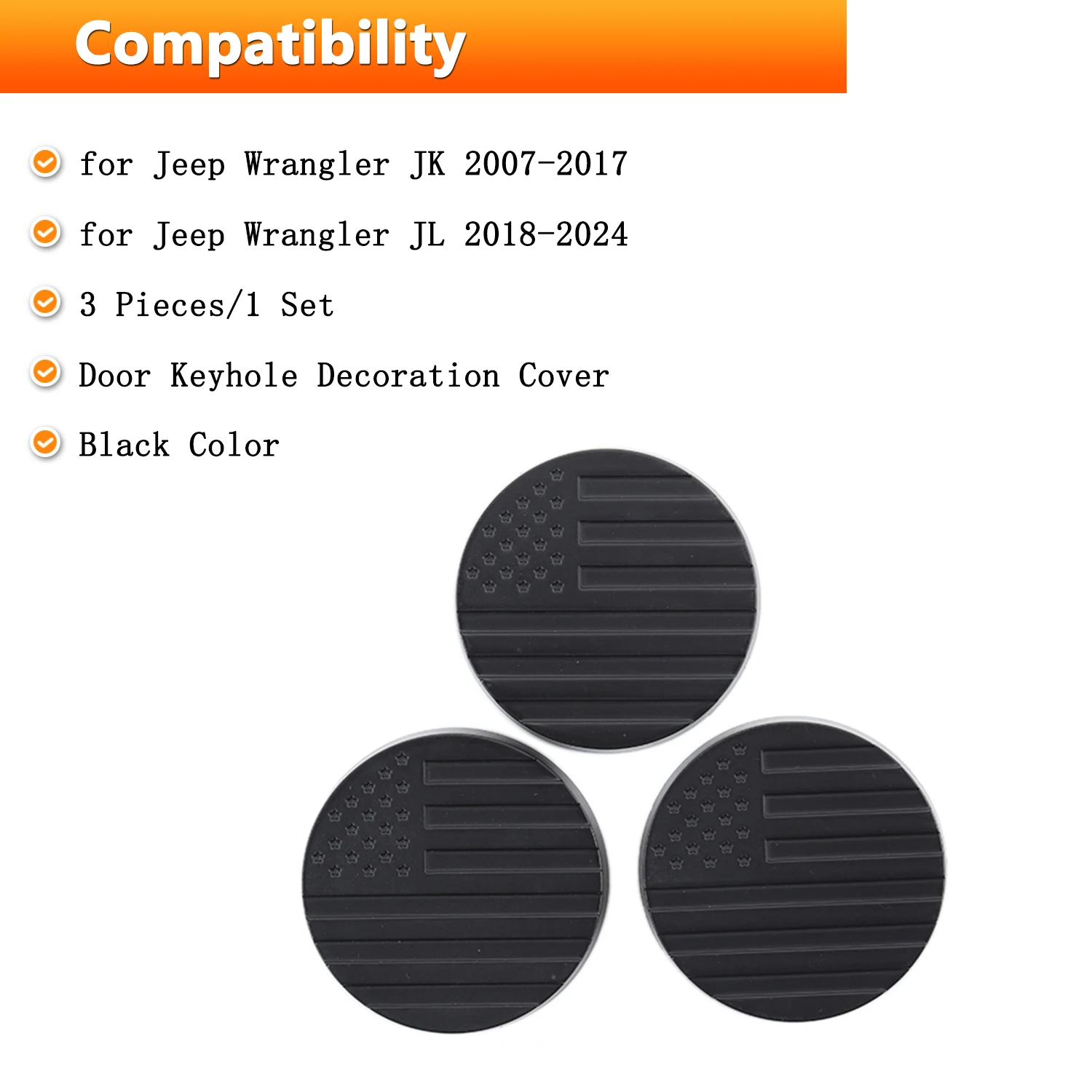 Afbeelding 5: Deurslot Sleutelgat Sleutel Socket Decoratie Cover Stickers voor Jeep Wrangler JK JL 2007-2021 2022 2023 2024 Auto exterieur Accessoires