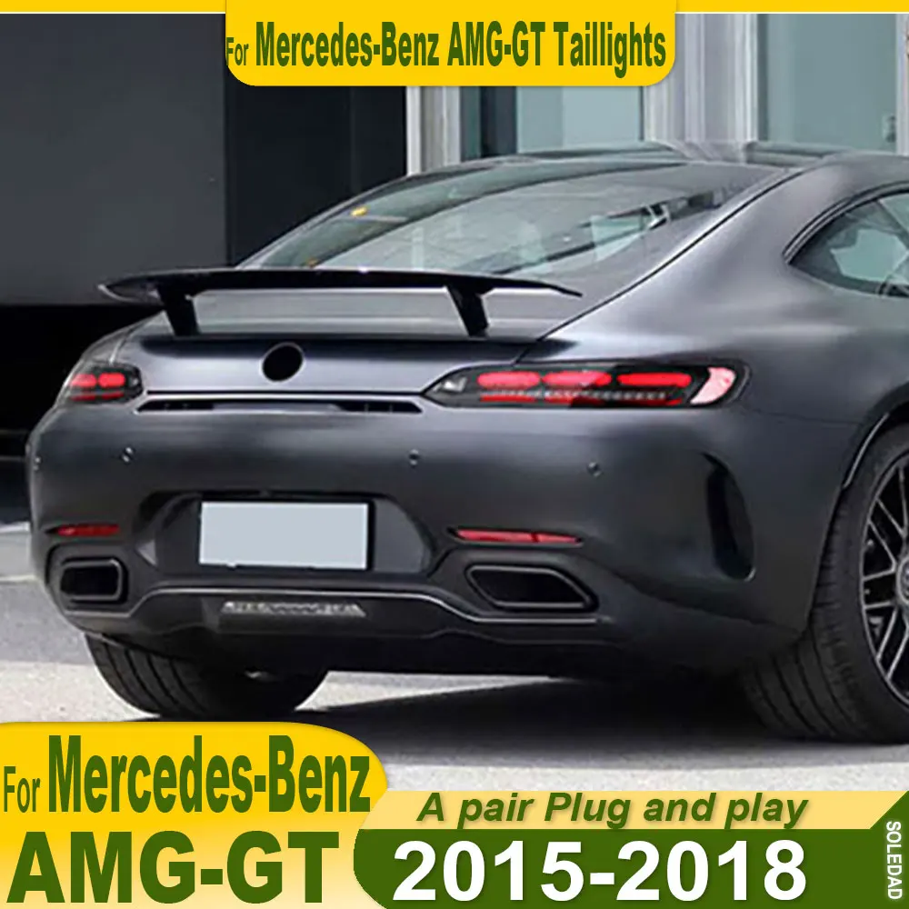 

Задний фонарь для Mercedes-Benz AMG-GT 2015 2016 2017 2018, новый стиль, полностью светодиодный, с динамическим указателем поворота, комплект задних фонарей.