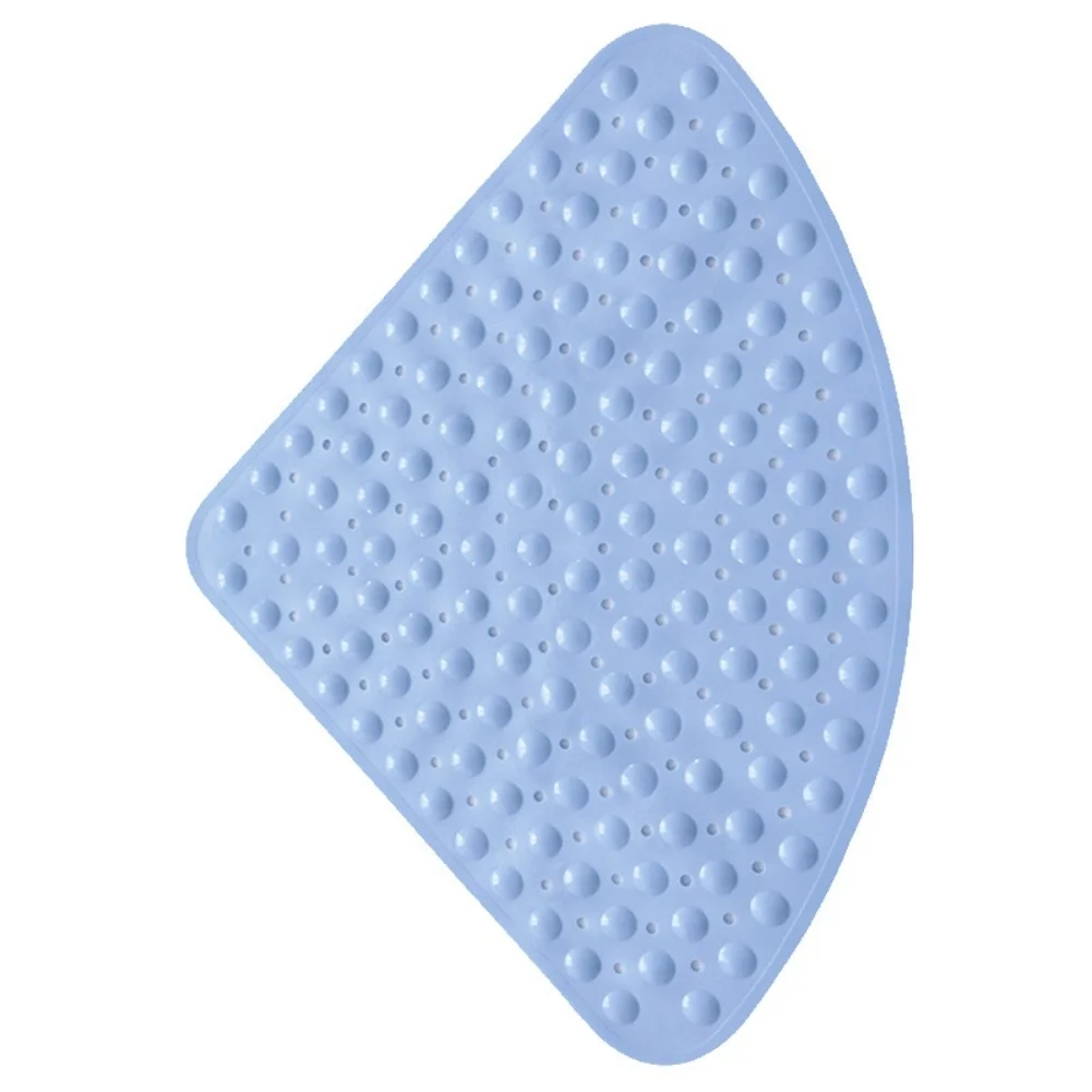 Fan-Shaped TPE Mat for Shower Floors Built with 162 Suction Cups and 134 Drainage Openings to Reduce Slip Risk and Aid Drying
