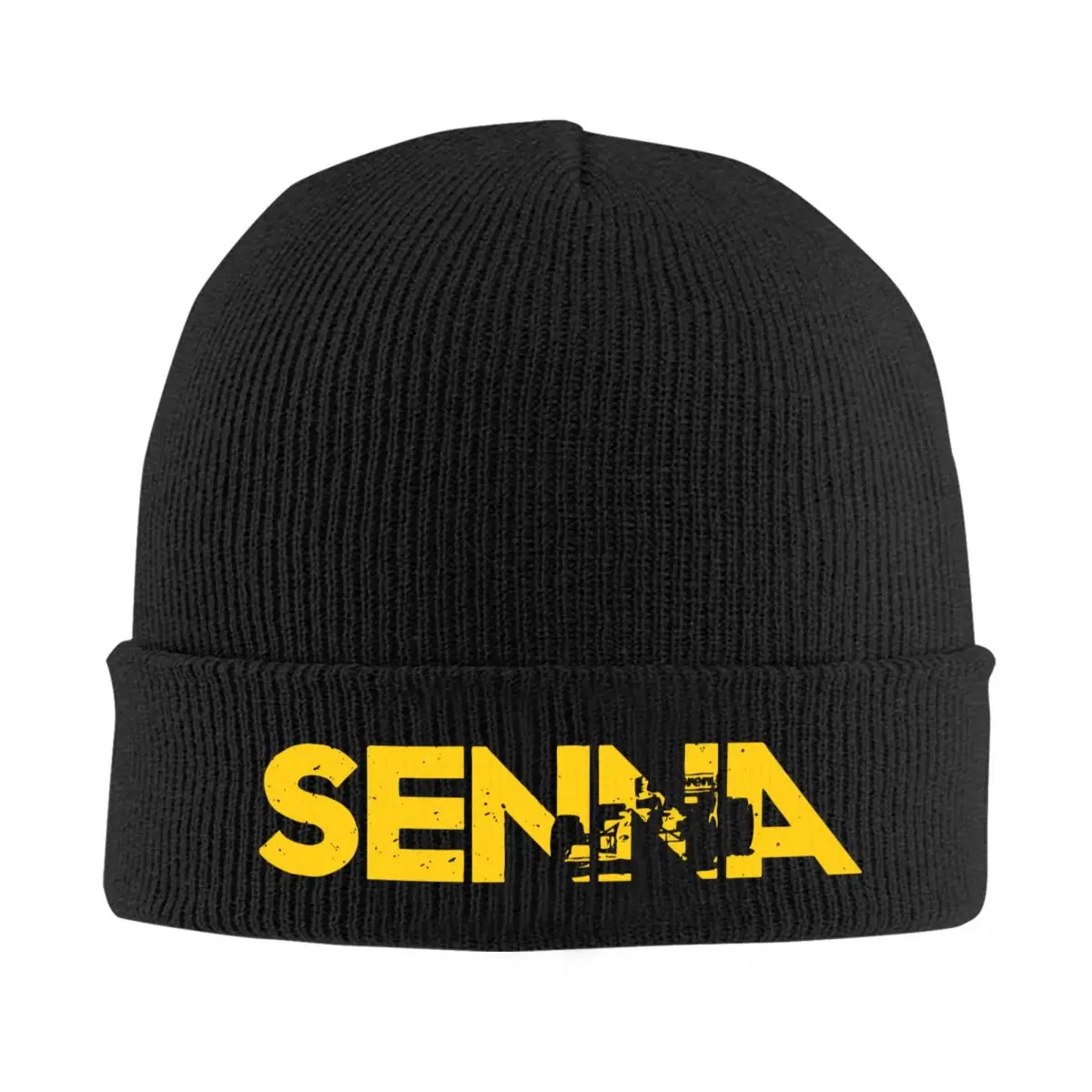 

Ayrton Senna Knitted Hat Women's Men's Beanie Autumn Winter Hat Acrylic Crochet Melon Cap