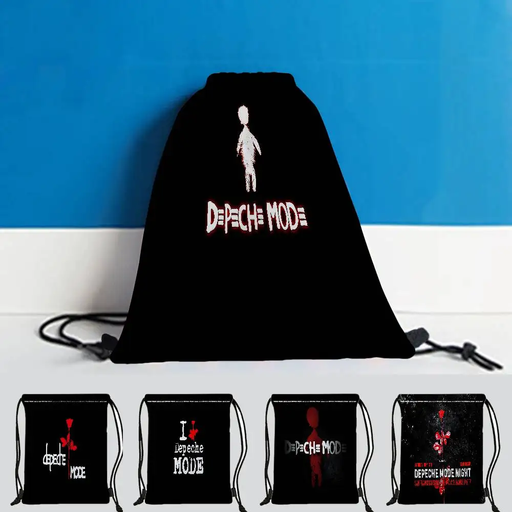 Electronic Rock D-Depeche Cool Mode Anime Cartoon Drawstring Bags Sports Backpack Gym Sackpack String Bag For Yoga