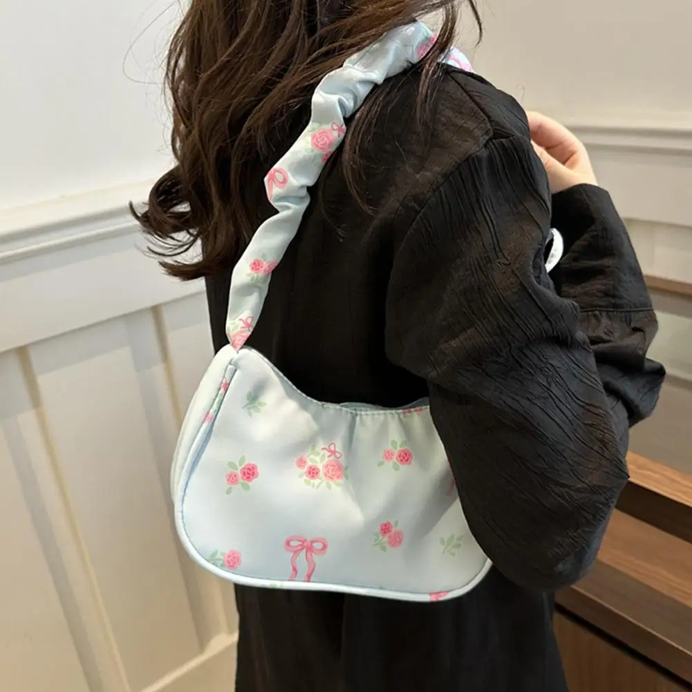 

Женская модная простая сумка подмышки с цветочным принтом, элегантная простая женская сумка на плечо с цветочным принтом, милый кошелек-клатч, женская сумка подмышками ﻿