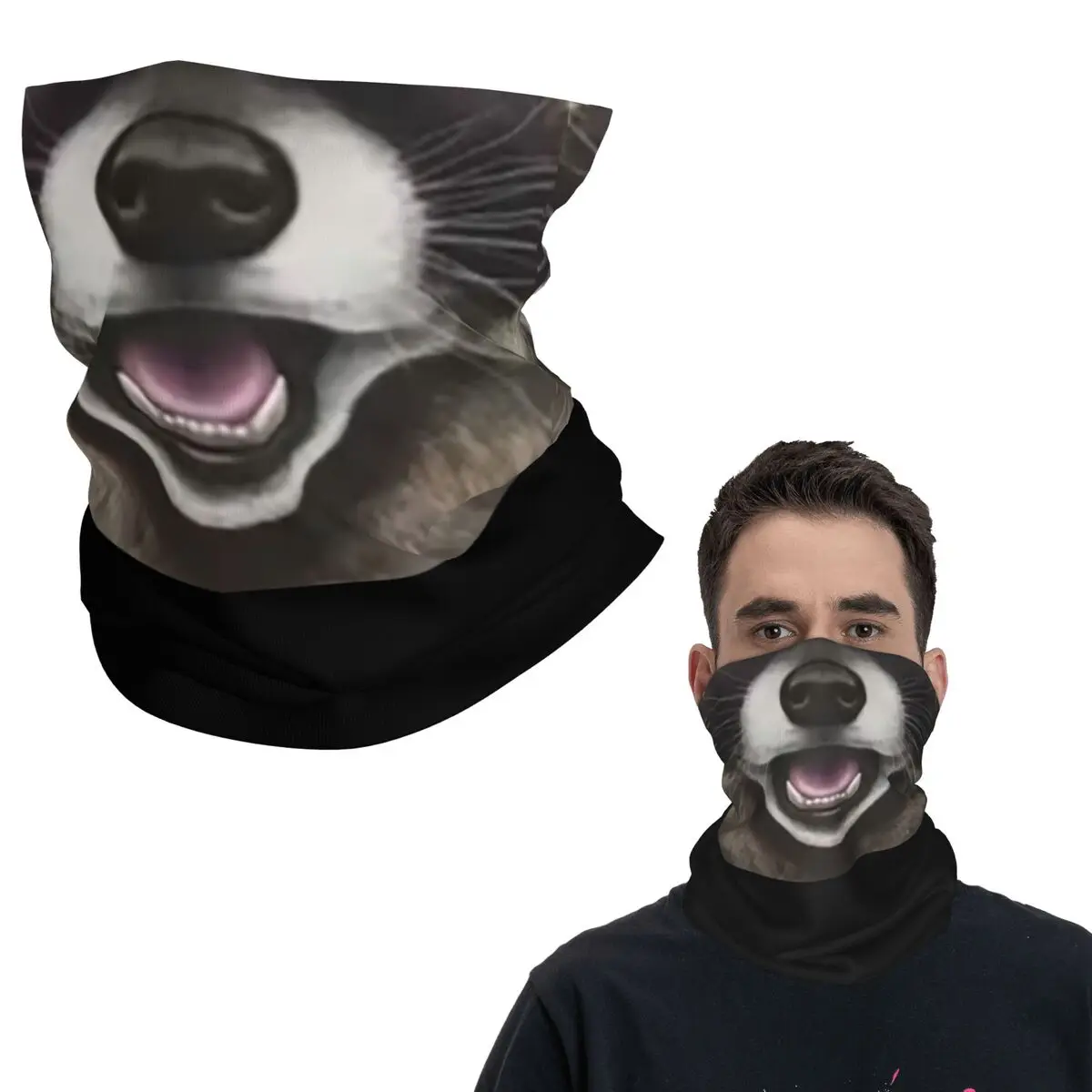 

Бандана на шею с забавными животными, енотом, мусорным енотом, пандой, банданом, шарфом с принтом, многофункциональная повязка на голову для мужчин и женщин, дышащая