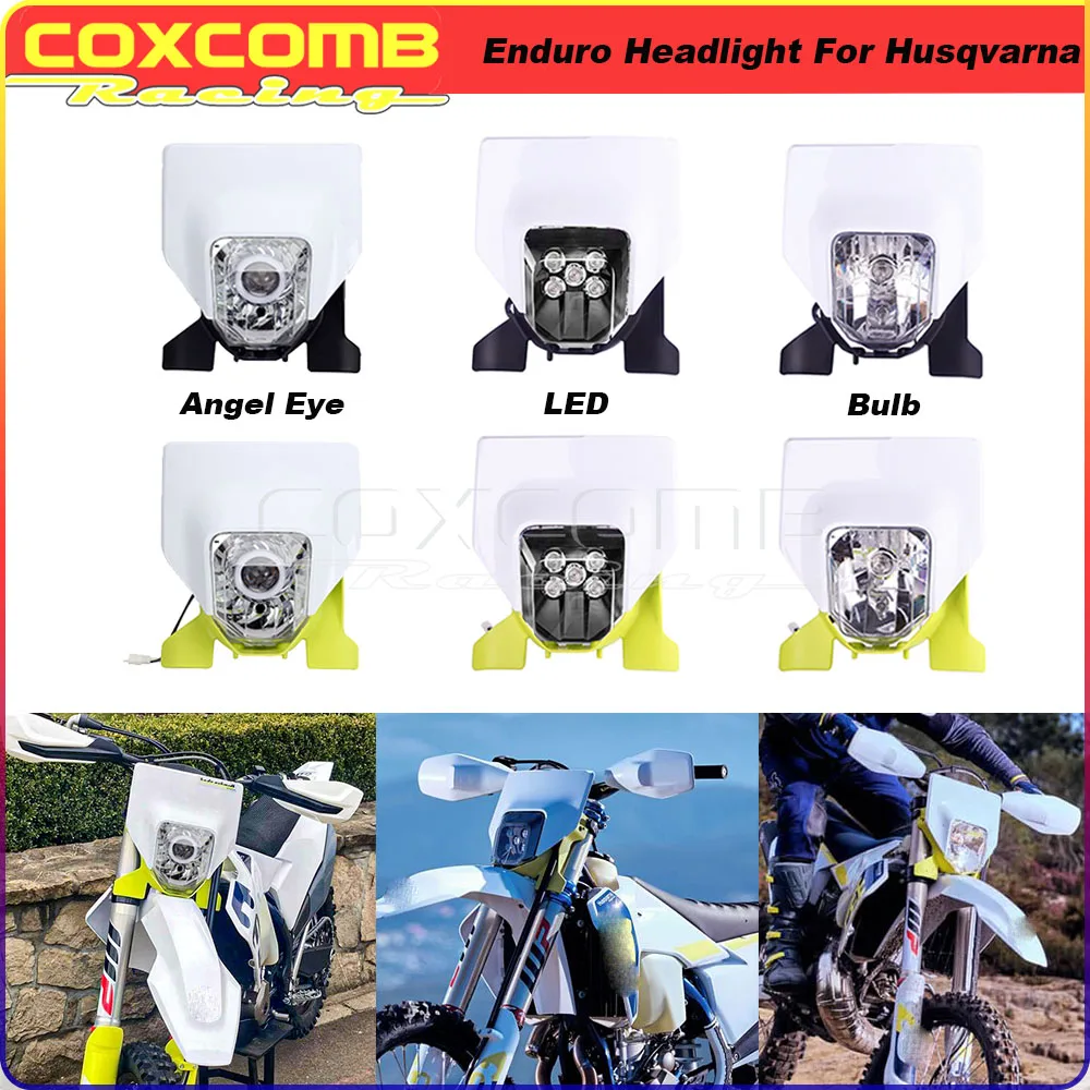 Motocross LED Angel Eye Headlight For Husqvarna FC FX 350/450 FC250 TE/FE 125-501 2016-2021 TX 300 2017-19 Supermoto Front Light