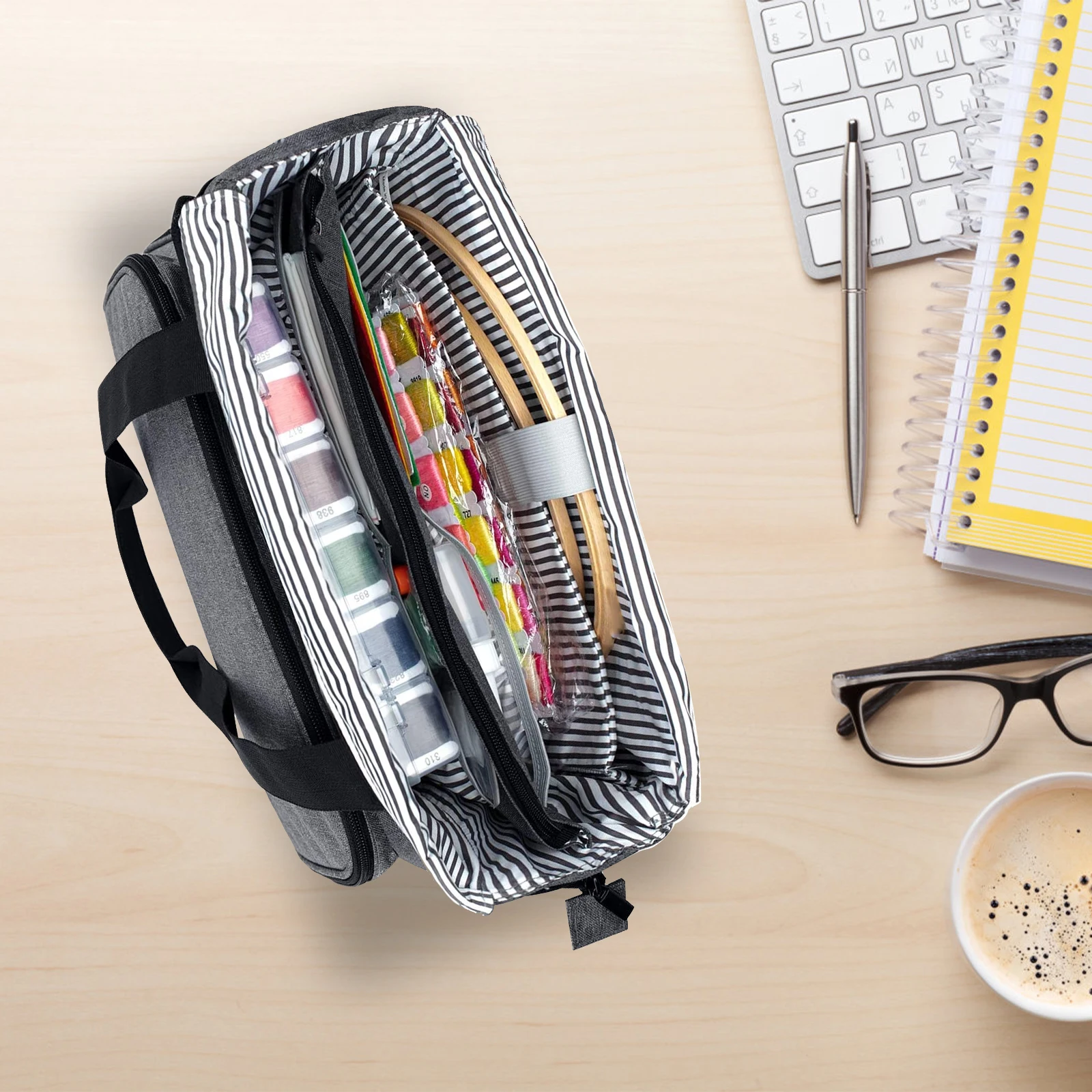 

1Pcs Multi-Function Storage Bag Oxford Cloth Embroidery Tool Carrier Large Capacity Embroidery Kits Organizer Portable Sewing