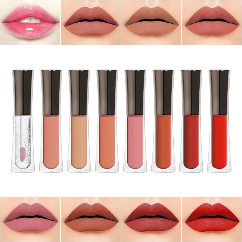 Lips Makeup Lipgloss Private Label LOW MOQ NO LOGO Long Lasting Waterproof Velvet Matte Lip gloss