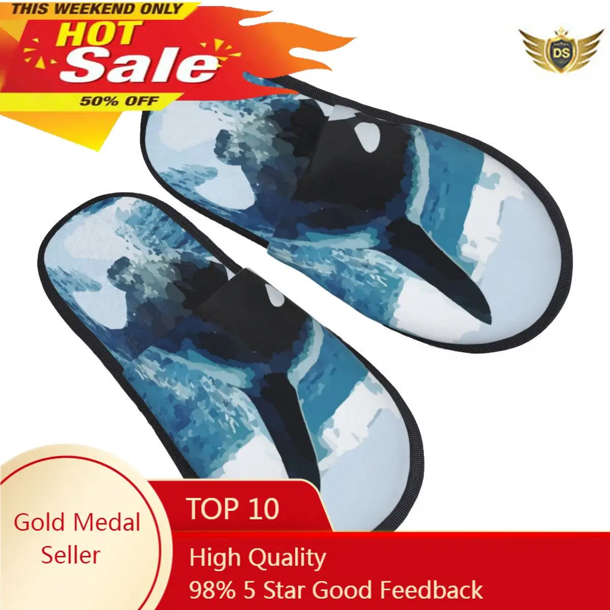 

Orca Killer Whale Slipper For Women Men Fluffy Winter Warm Slippers Indoor Slippers