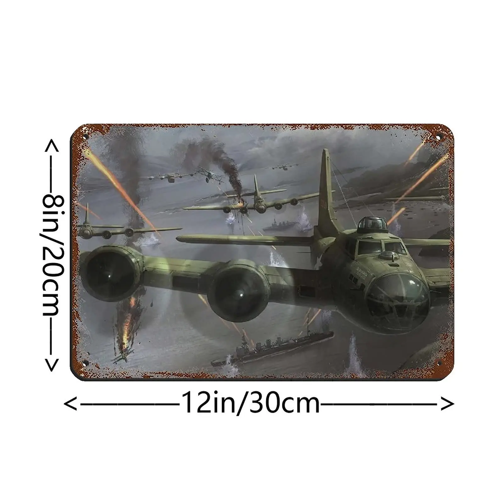 Jierbi B17 Flying Fortress Airplane Rust Tin Sign Retro Poster Metal Tin Sign Chic Art Retro Iron Painting Bar People Cave Cafe