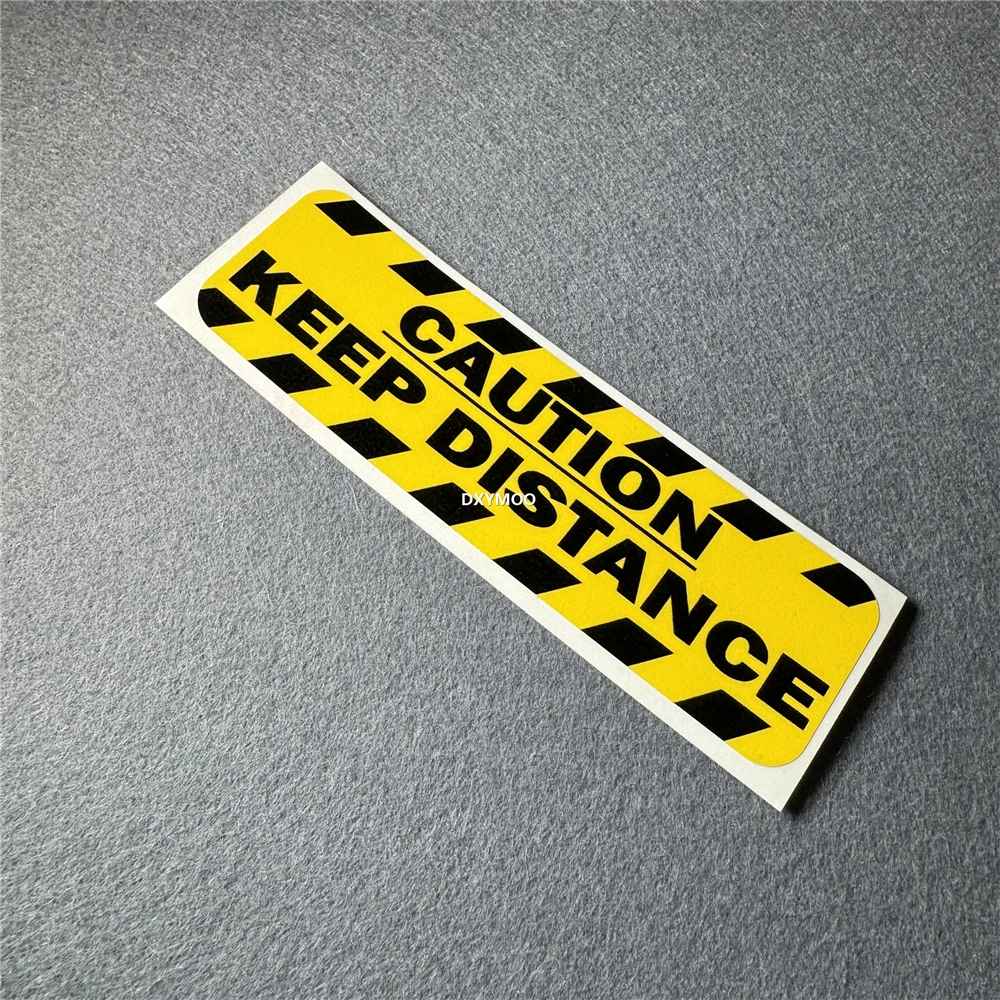 Car Stickers Caution Keep Distance Warning Yellow Auto Truck Tail Window Triangle Decals Motor Body Vans Applique