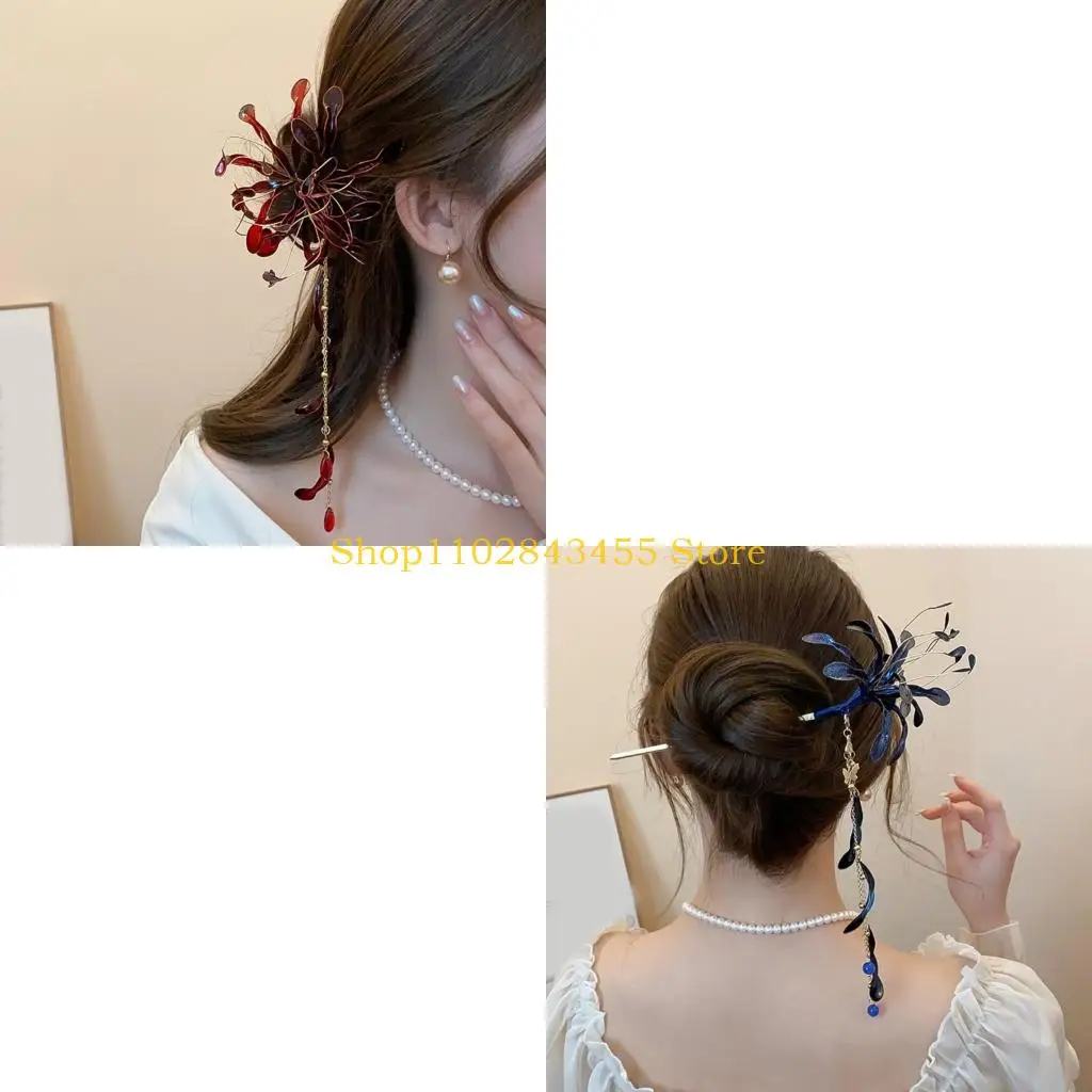 49MC Elegant Flower Hair Pin Headdress for Women Wedding Party Accessories