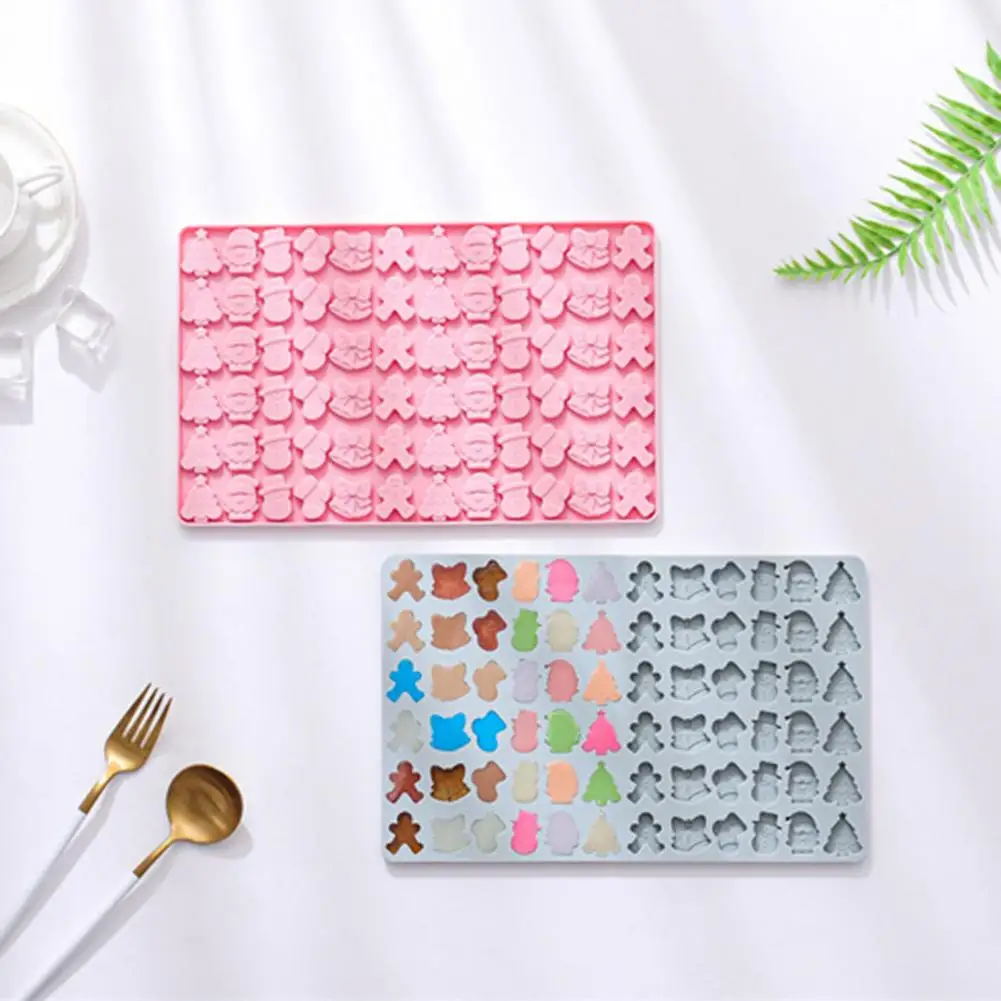 Dishwasher Safe Silicone Mold 72-cavity Christmas Silicone Molds Set Mini Holiday Shapes Chocolate Candy Fondant Mold High