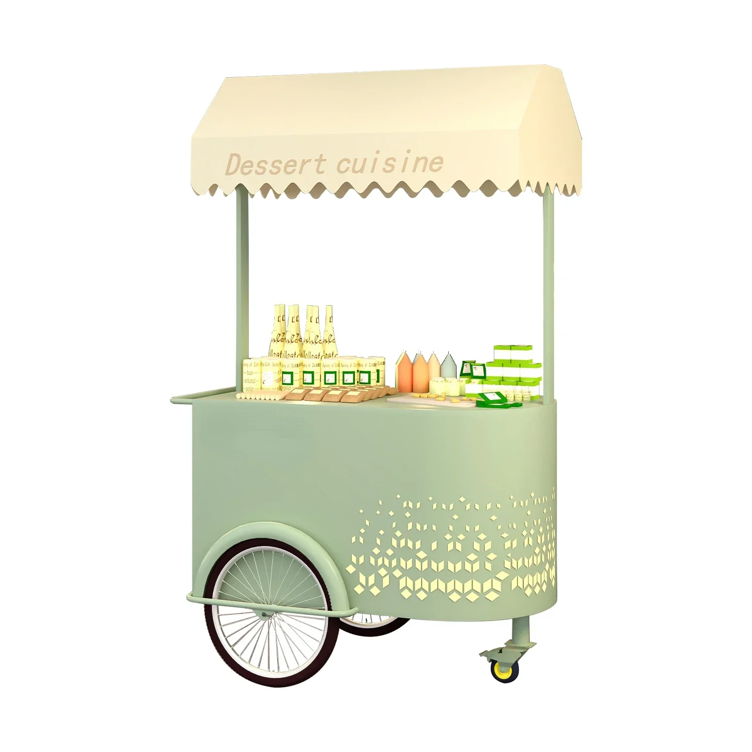 Hot SalseNight Market Sales Dining Car Shopping Mall Luminous Beverage Car Promotion Stall Car