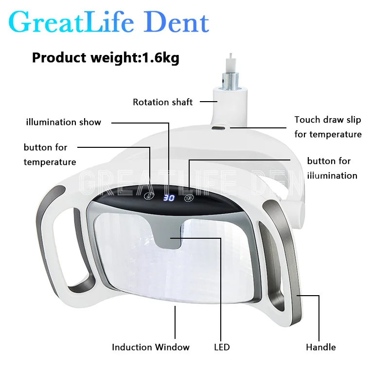 GreatLife-LED Dental Indução Luz, Dent Operação, Shadowless Lâmpada, Oral Lâmpada, Unidade Dental, Cadeira Equipamentos