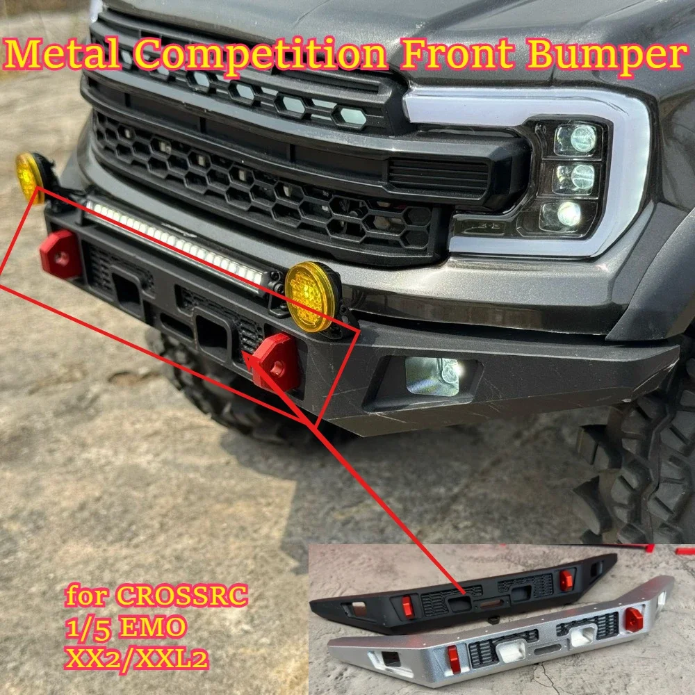 RC Simulation Offroad Racing Metal Competition Front Bumper for CROSSRC 1/5 EMO XX2/XXL2 custom size replacement spare accessory