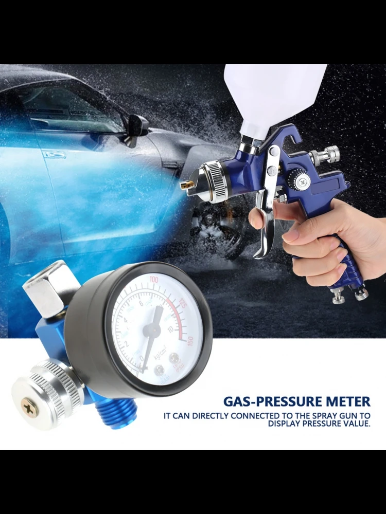 Pistolet de pulvérisation régulateur d'air accessoire de pistolet de pulvérisation 1/4 pistolet à peinture en aérosol régulateur de pression d'air manomètre accessoire d'outil pneumatique