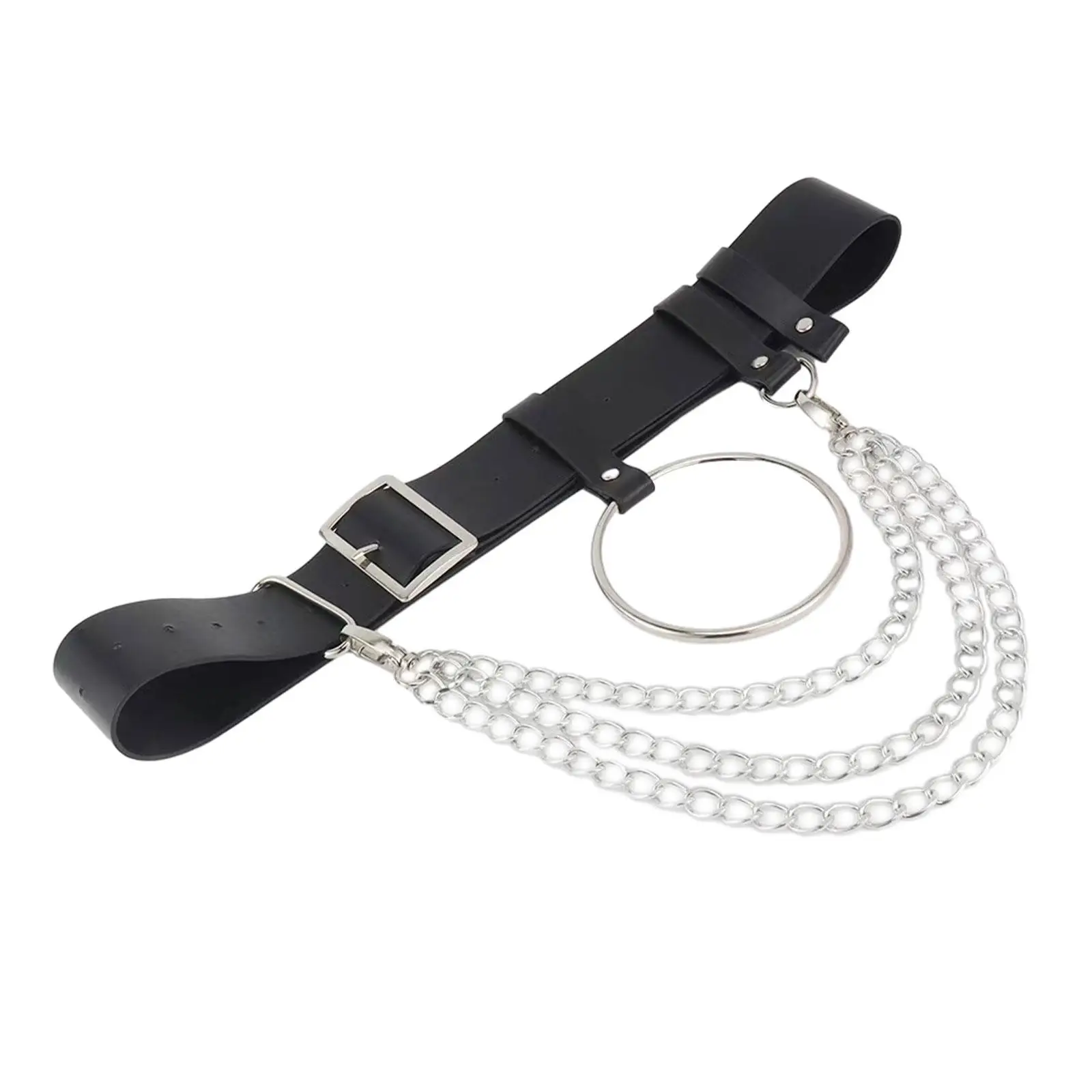 حزام سلسلة معدنية للنساء والفتيات من جلد البولي يوريثان مجوهرات للجسم عتيقة