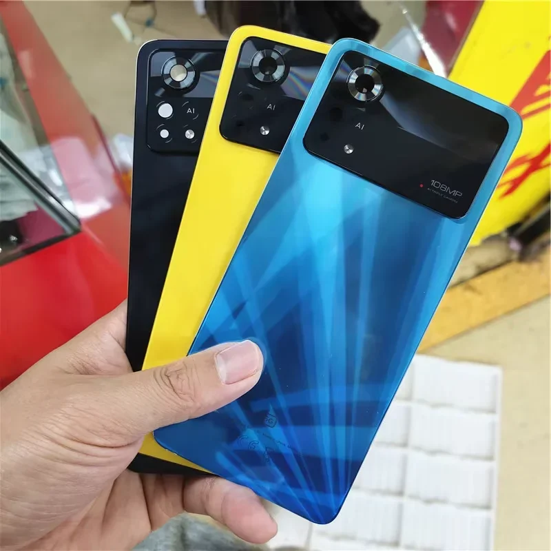 For Xiaomi Poco X4 Pro 5G 2201116pg back battery cover glass panel rear housing case replace