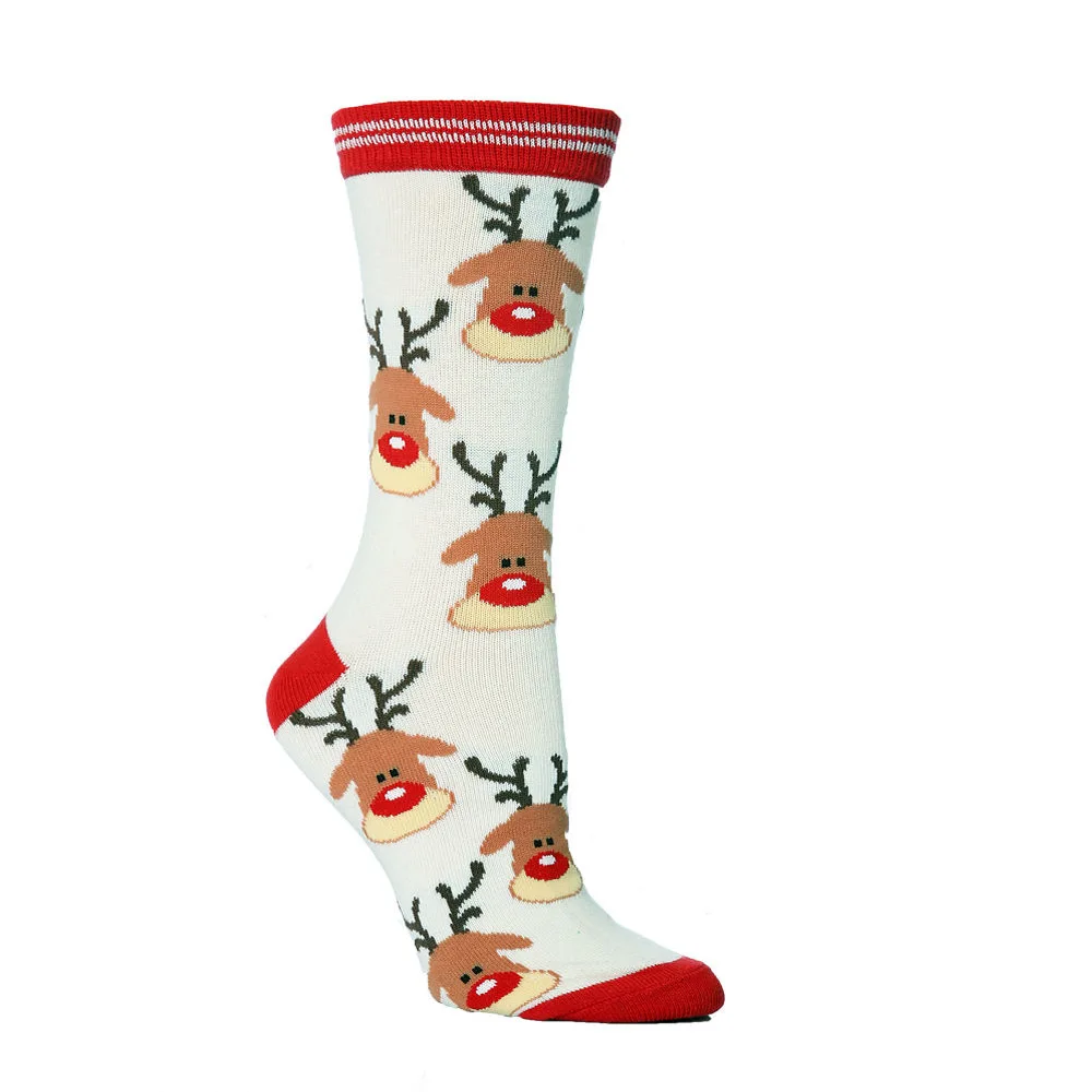 Skarpety świąteczne Santa Claus Elk Santa Socks Lady Thickness Cotton Knit Xmas Funny Socks Winter Warm Cartoon Socks Christmas Gift