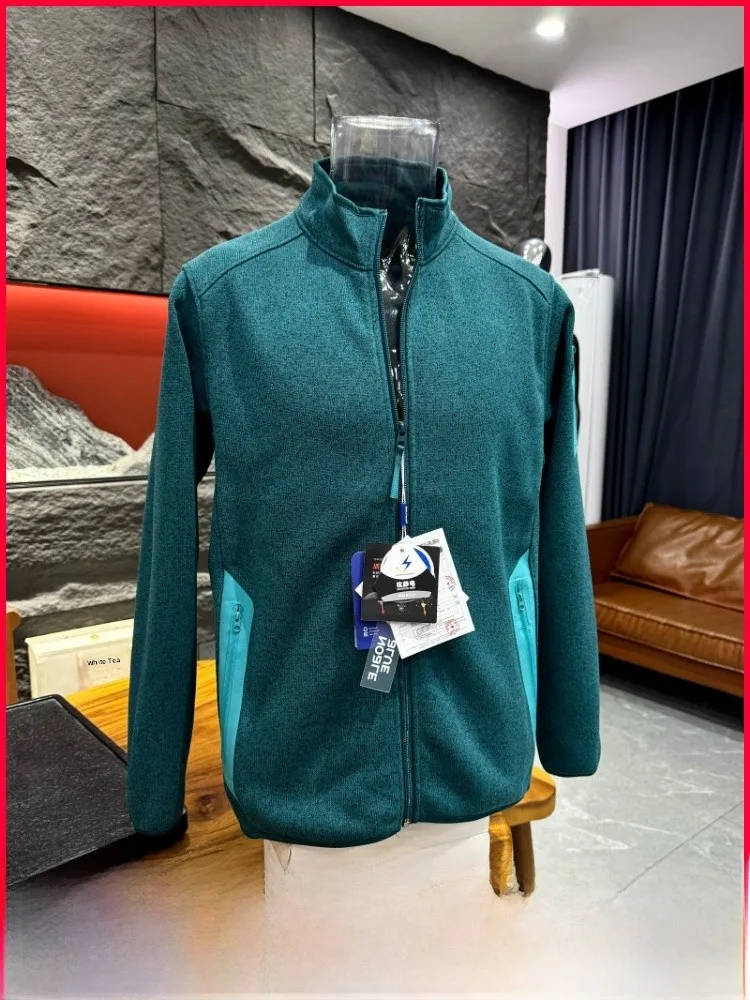 

Мужской джерт с воротником-стойкой на молнии и воротником-стойкой, зимний повседневный кардиган из полиэстера с воротником-стойкой