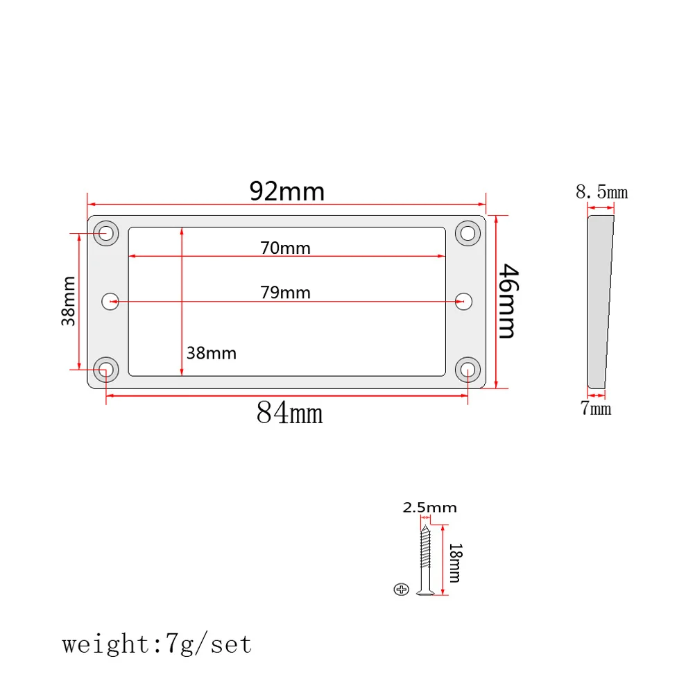 

Double Coil Pickup Ring Humbucker Frame Mounting Replacement Accessory for Electric Guitar DIY Repair Gb305m